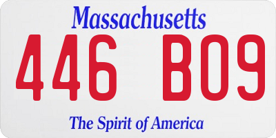 MA license plate 446BO9