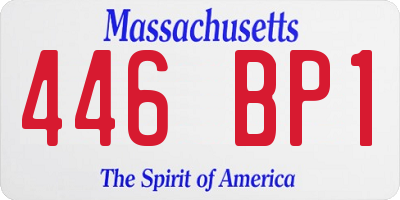 MA license plate 446BP1