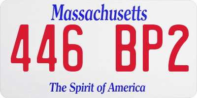 MA license plate 446BP2