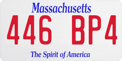 MA license plate 446BP4