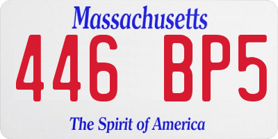 MA license plate 446BP5
