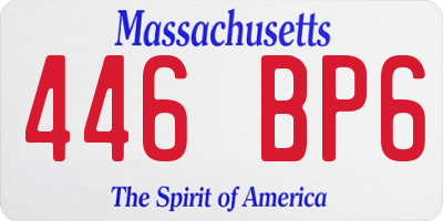 MA license plate 446BP6