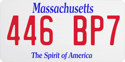 MA license plate 446BP7