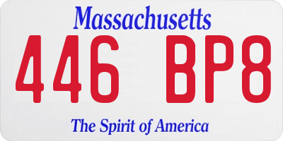 MA license plate 446BP8