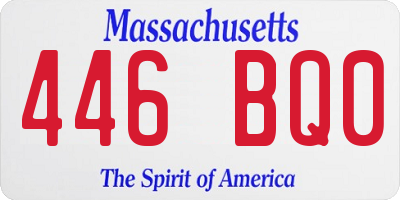MA license plate 446BQ0