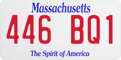 MA license plate 446BQ1