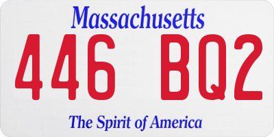 MA license plate 446BQ2