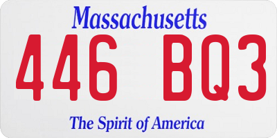 MA license plate 446BQ3