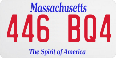 MA license plate 446BQ4