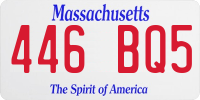 MA license plate 446BQ5