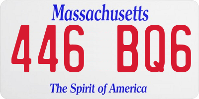 MA license plate 446BQ6