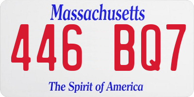MA license plate 446BQ7
