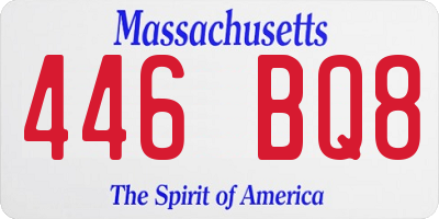 MA license plate 446BQ8