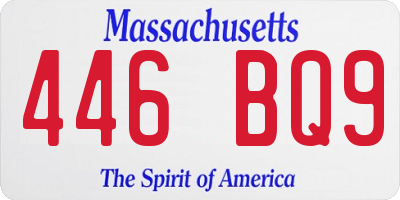 MA license plate 446BQ9