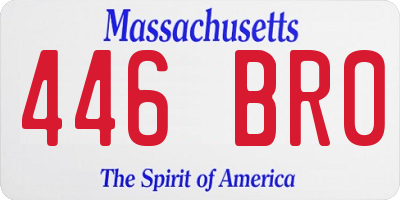 MA license plate 446BR0