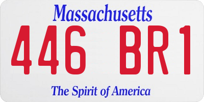 MA license plate 446BR1