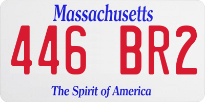 MA license plate 446BR2