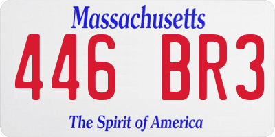 MA license plate 446BR3