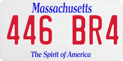 MA license plate 446BR4