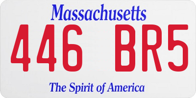 MA license plate 446BR5