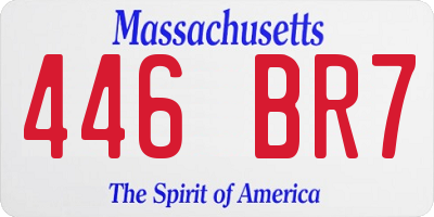 MA license plate 446BR7