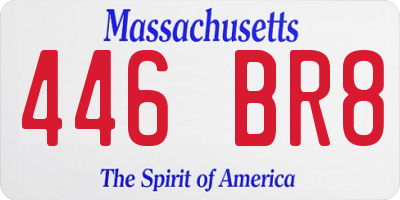 MA license plate 446BR8