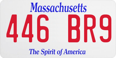 MA license plate 446BR9