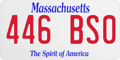 MA license plate 446BS0