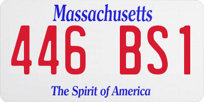 MA license plate 446BS1
