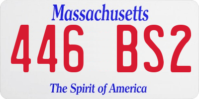 MA license plate 446BS2