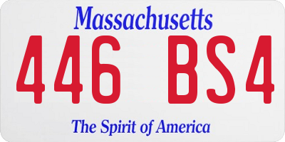MA license plate 446BS4