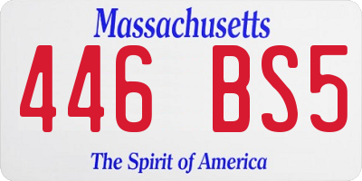 MA license plate 446BS5