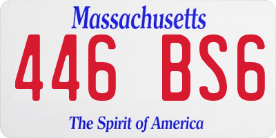 MA license plate 446BS6
