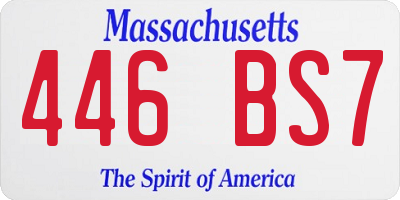 MA license plate 446BS7