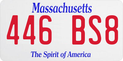MA license plate 446BS8