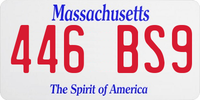 MA license plate 446BS9