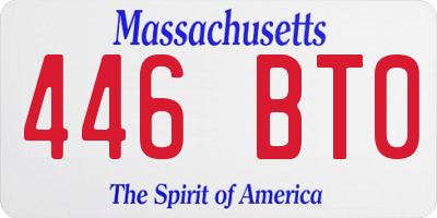 MA license plate 446BT0