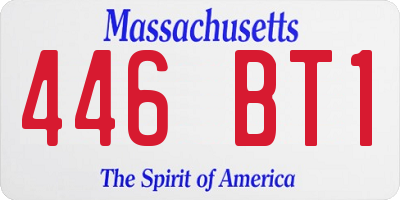 MA license plate 446BT1