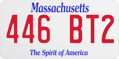 MA license plate 446BT2