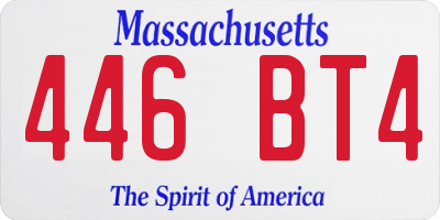 MA license plate 446BT4