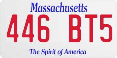 MA license plate 446BT5