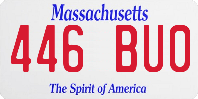 MA license plate 446BU0