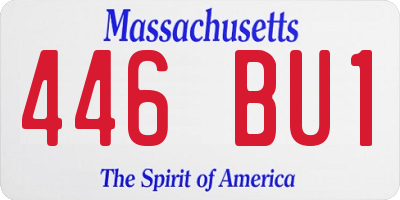 MA license plate 446BU1