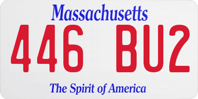 MA license plate 446BU2