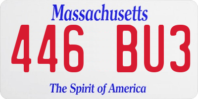 MA license plate 446BU3