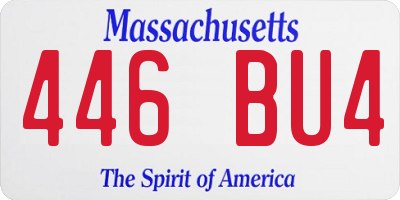 MA license plate 446BU4