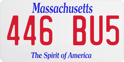 MA license plate 446BU5