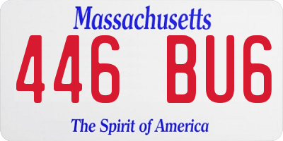 MA license plate 446BU6