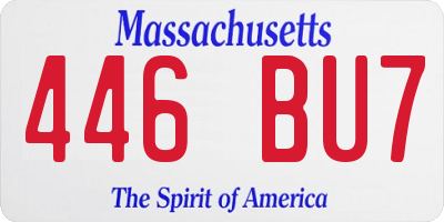 MA license plate 446BU7