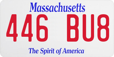 MA license plate 446BU8